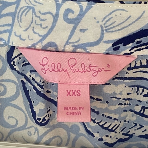 Lilly Pulitzer Matilda Silk Top Stuffed Shells Size XXS - Picture 4 of 16